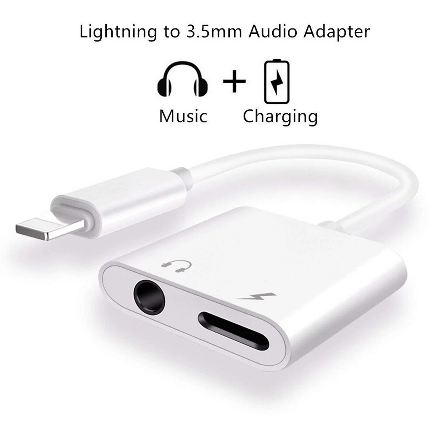 3.5mm-jack-to-lightning-connector.webp Lightning to 3.5mm Headphones Jack Adapter Charger + Aux Audio Splitter - Image 1