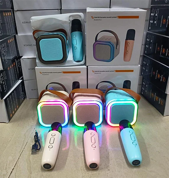 Colorful-Bluetooth-Speaker-with-Karaoke-Mic.webp Colorful Bluetooth Speaker with Karaoke Mic - Image 1