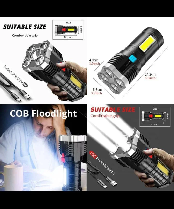 Rechargeable-Torch-with-4-Lighting-Modes.webp Rechargeable Torch with 4 Lighting Modes - Image 1