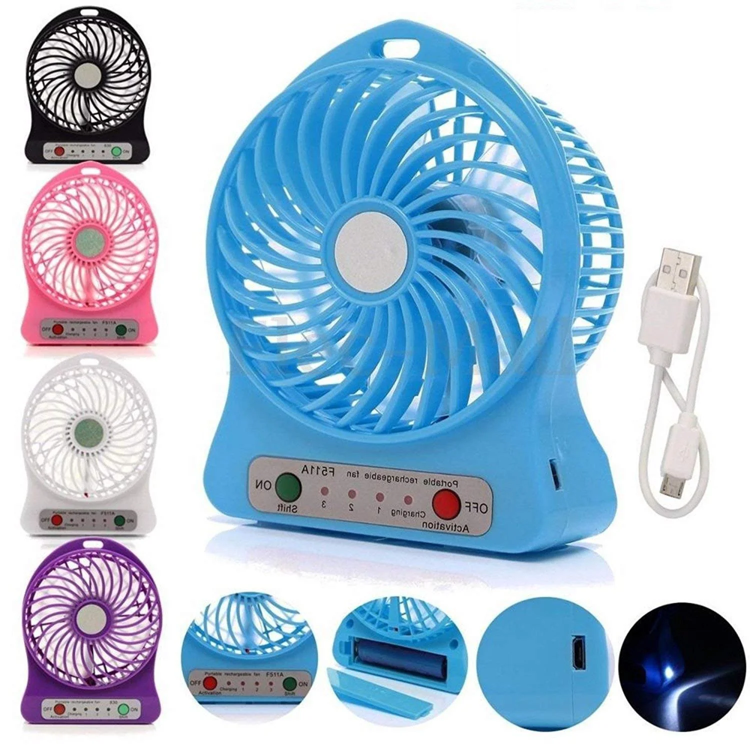mini-fan.webp Mini Portable USB Rechargeable 3 Speed Fan - Image 1